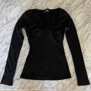Reformation black sweetheart long sleeve